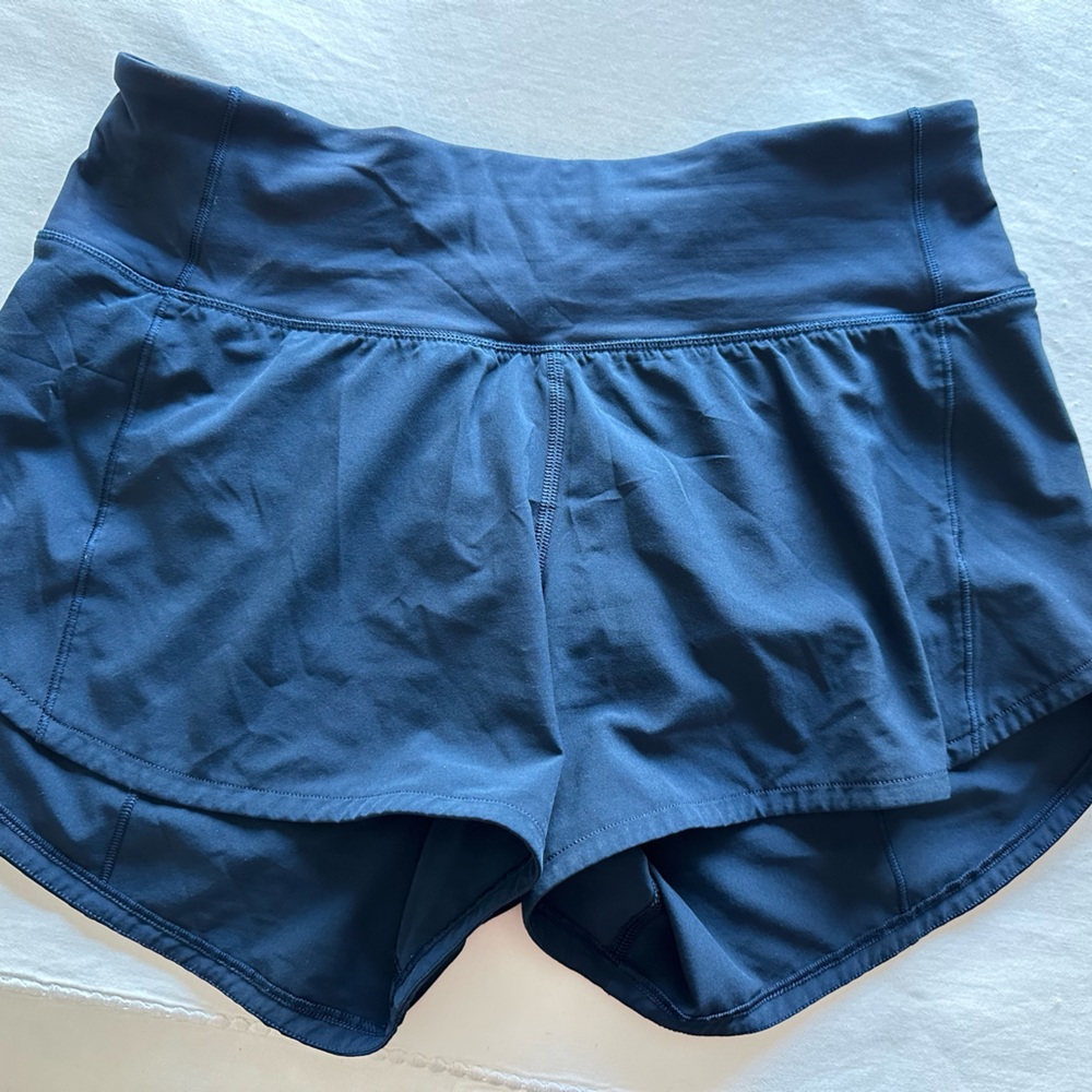 Lululemon speed up mid-rise lined shorts 4” navy blue